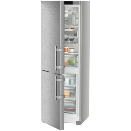 Combina frigorifica Liebherr SCNsdc 525i Prime, EasyFresh, NoFrost, 331 l, 185.5 cm, Clasa D, SmartSteel, Silver